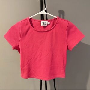 Princess Polly Pink Short Sleeve Cropped Tee